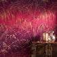 Meadow Grass Wallpaper - Damson & Soft Gold - Clarissa Hulse