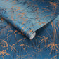 Meadow Grass Wallpaper - French Navy & Copper - Clarissa Hulse
