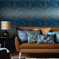 Meadow Grass Wallpaper - French Navy & Copper - Clarissa Hulse