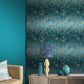 Meadow Grass Wallpaper - Teal & Soft Gold - Clarissa Hulse