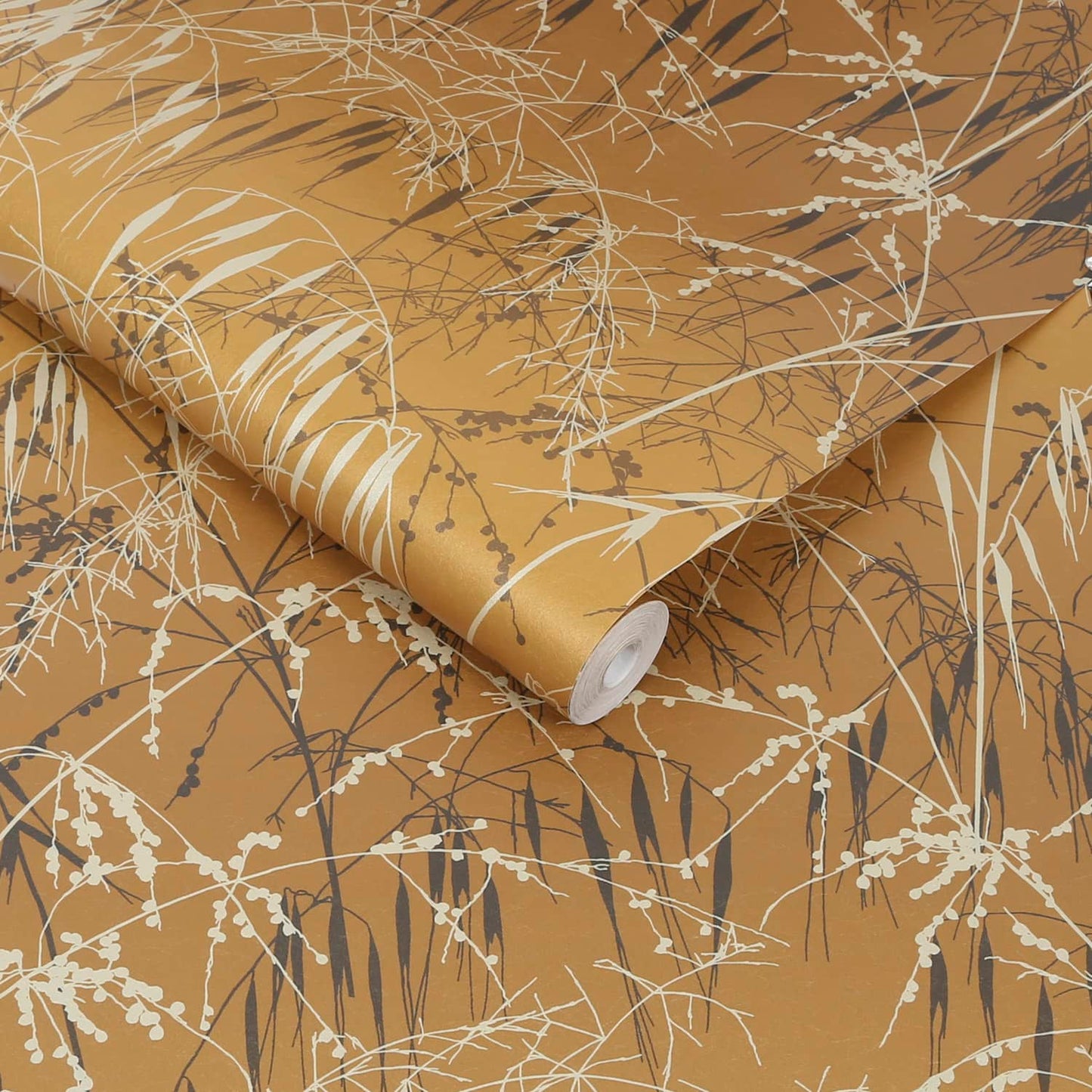 Meadow Grass Wallpaper - Yellow Ochre & Soft Gold - Clarissa Hulse