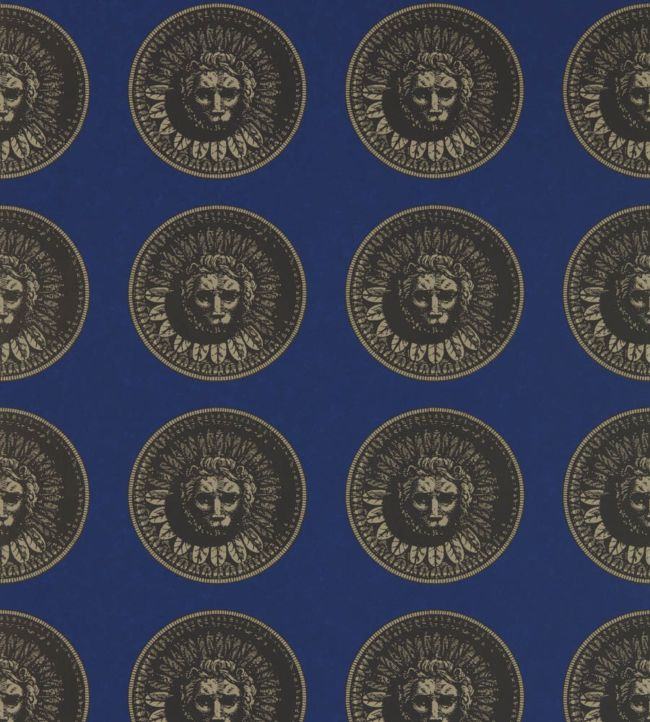 Medallion Wallpaper - Lazuli/Nickle - ZPLW312975 - Zoffany
