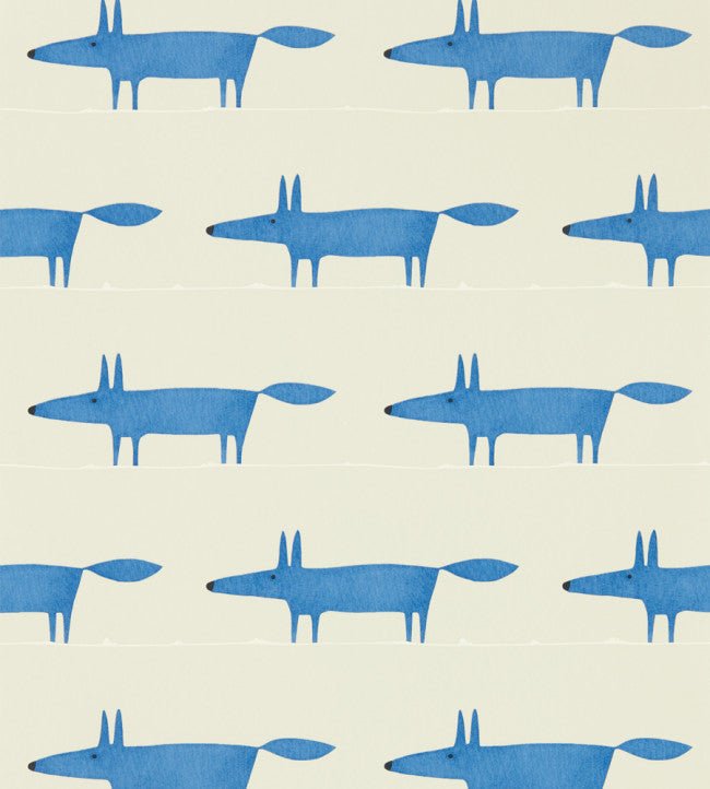 Midi Fox Wallpaper - Pebble / Denim - NHAP112817 - Scion