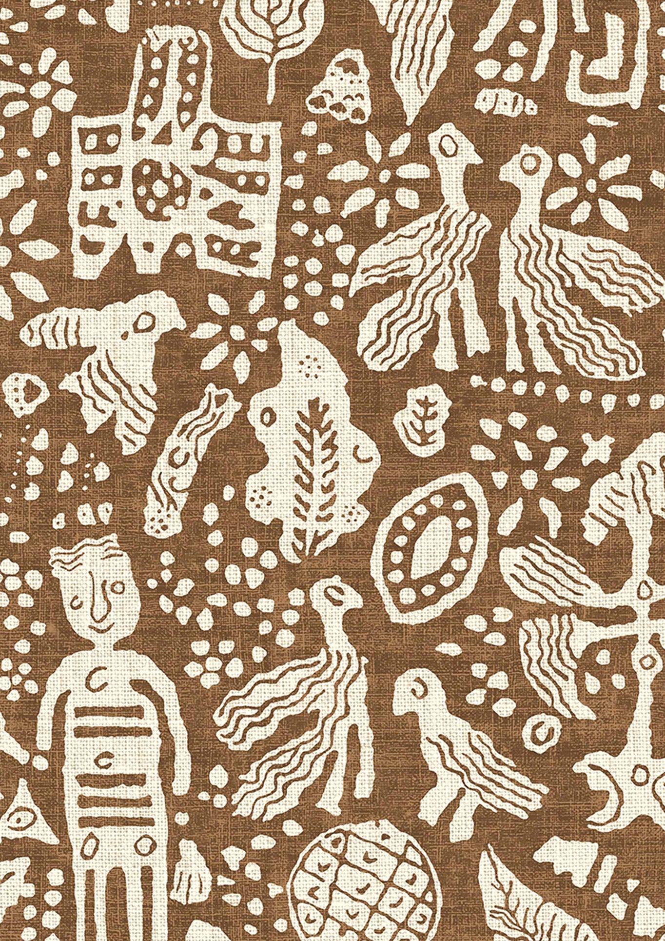 Minna Maze Wallpaper - Ginger - Lewis & Wood