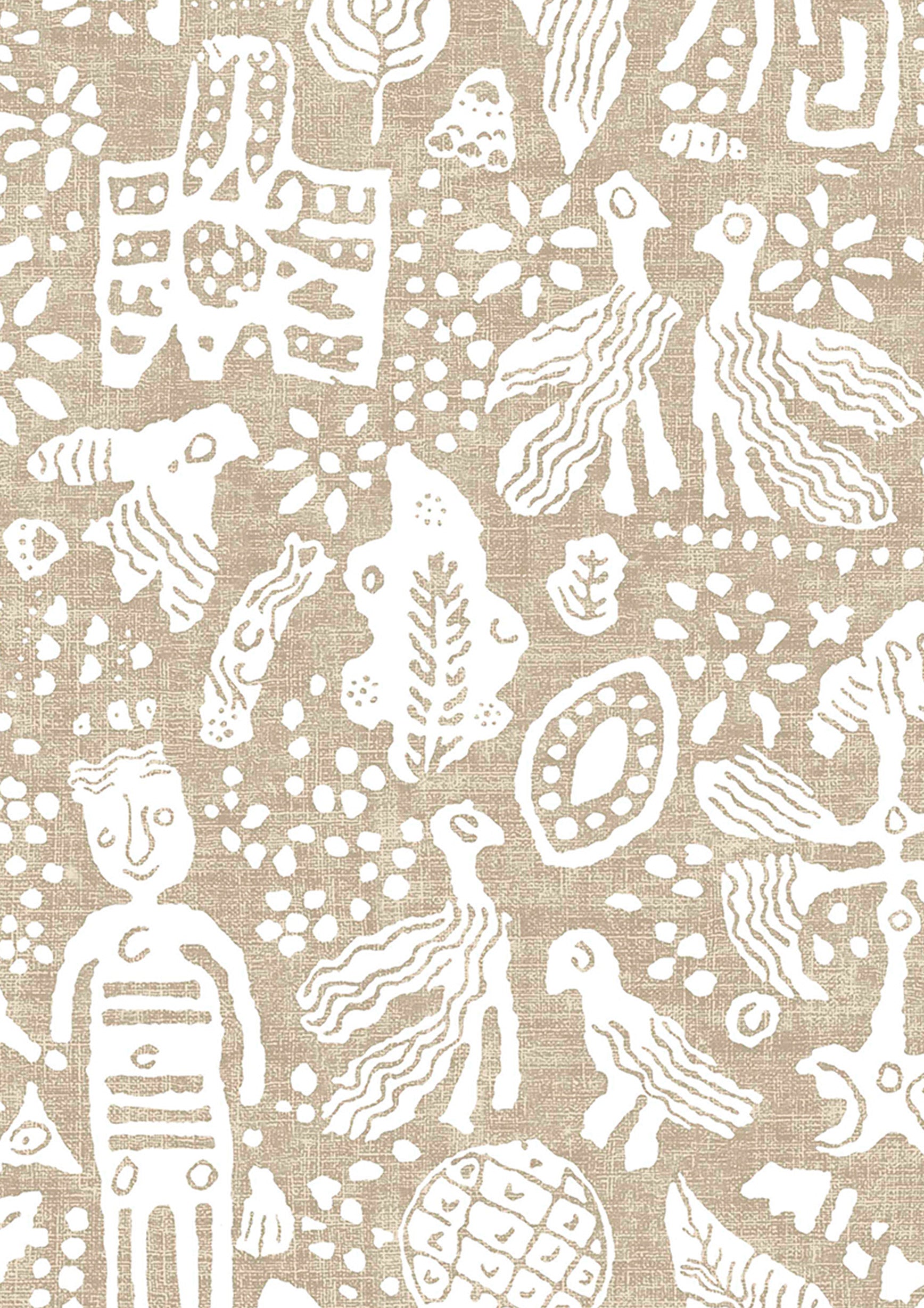 Minna Maze Wallpaper - Raffia - Lewis & Wood