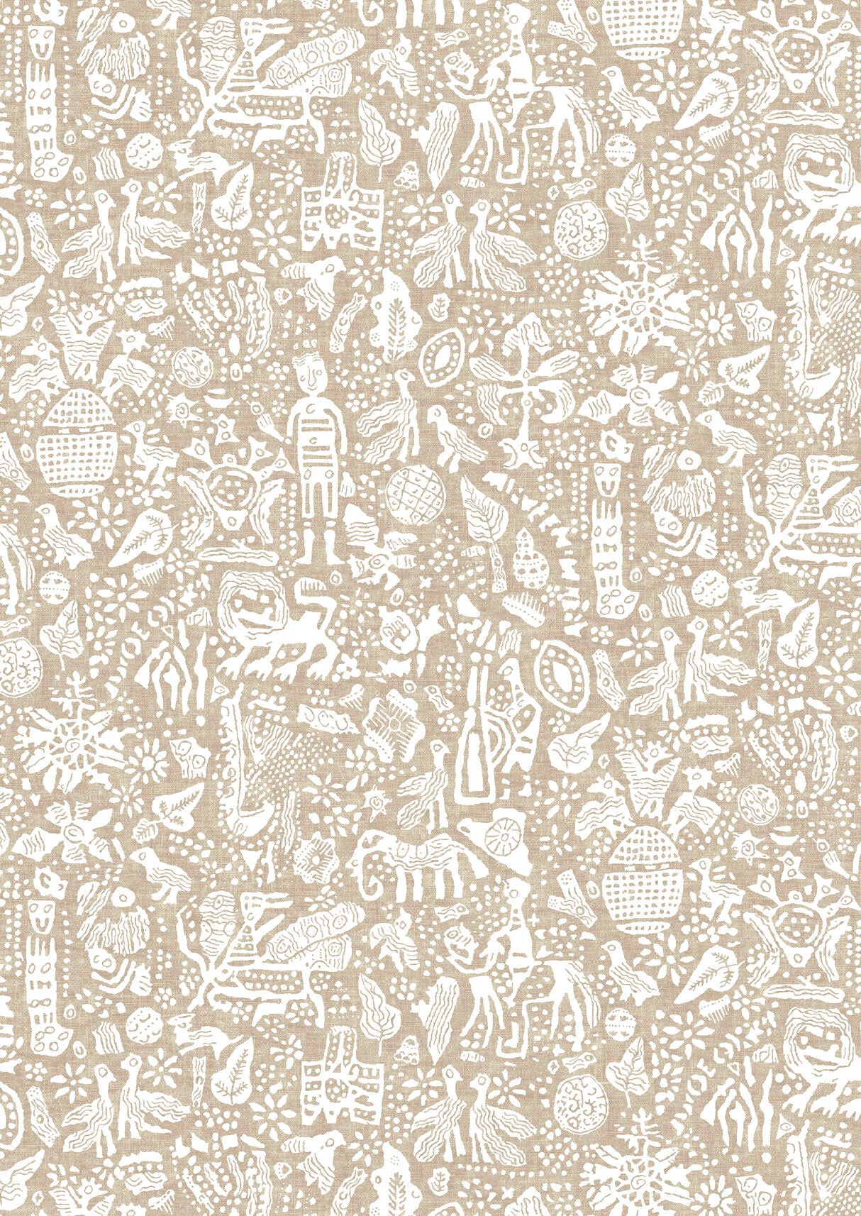 Minna Maze Wallpaper - Raffia - Lewis & Wood