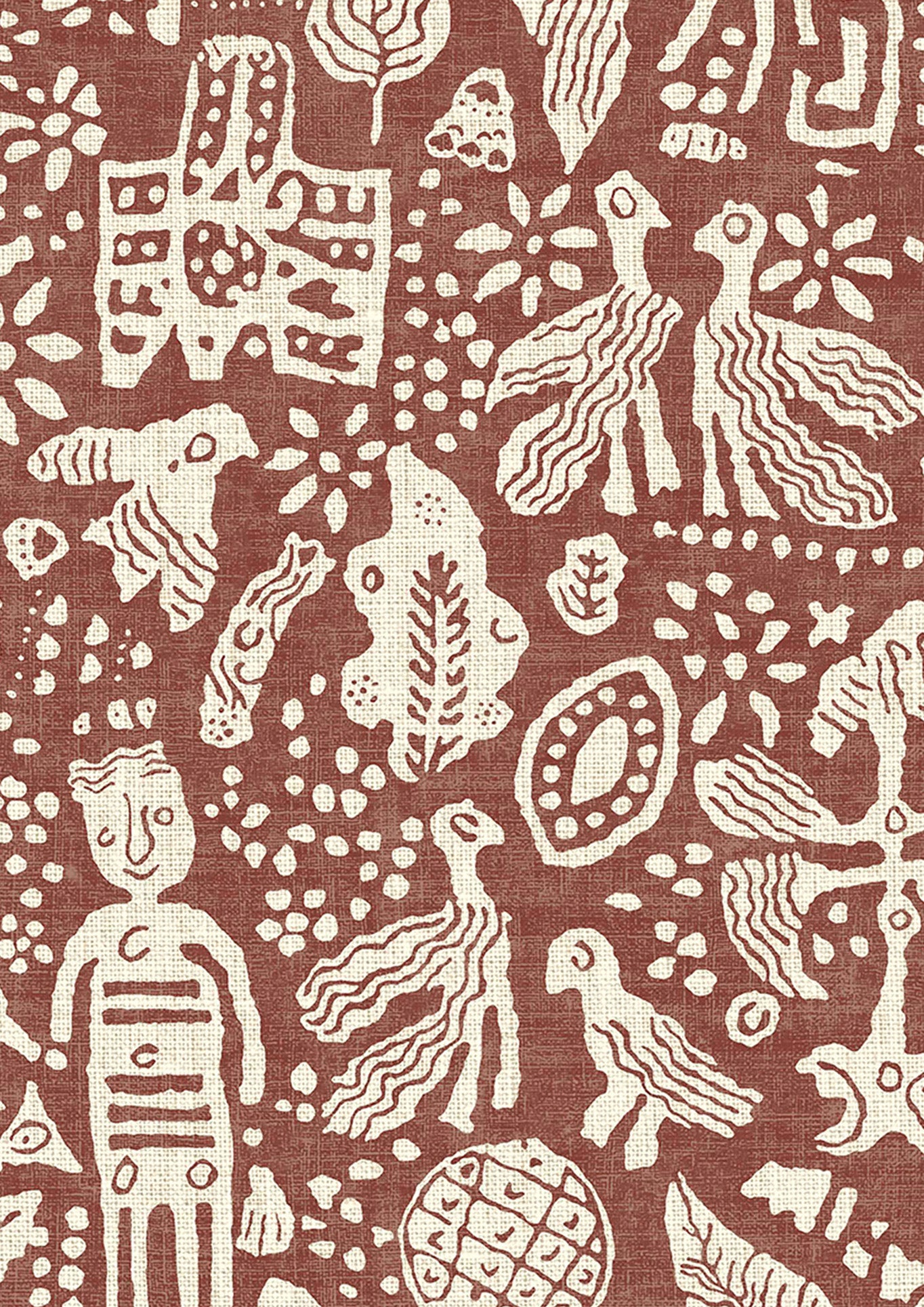 Minna Maze Wallpaper - Russet - Lewis & Wood