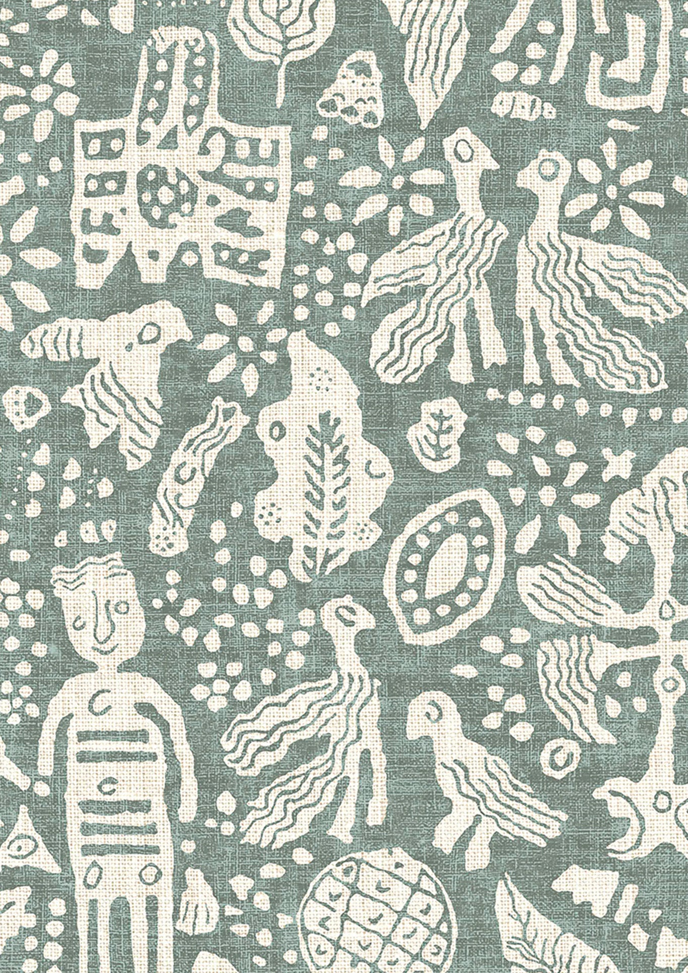 Minna Maze Wallpaper - Sage - Lewis & Wood