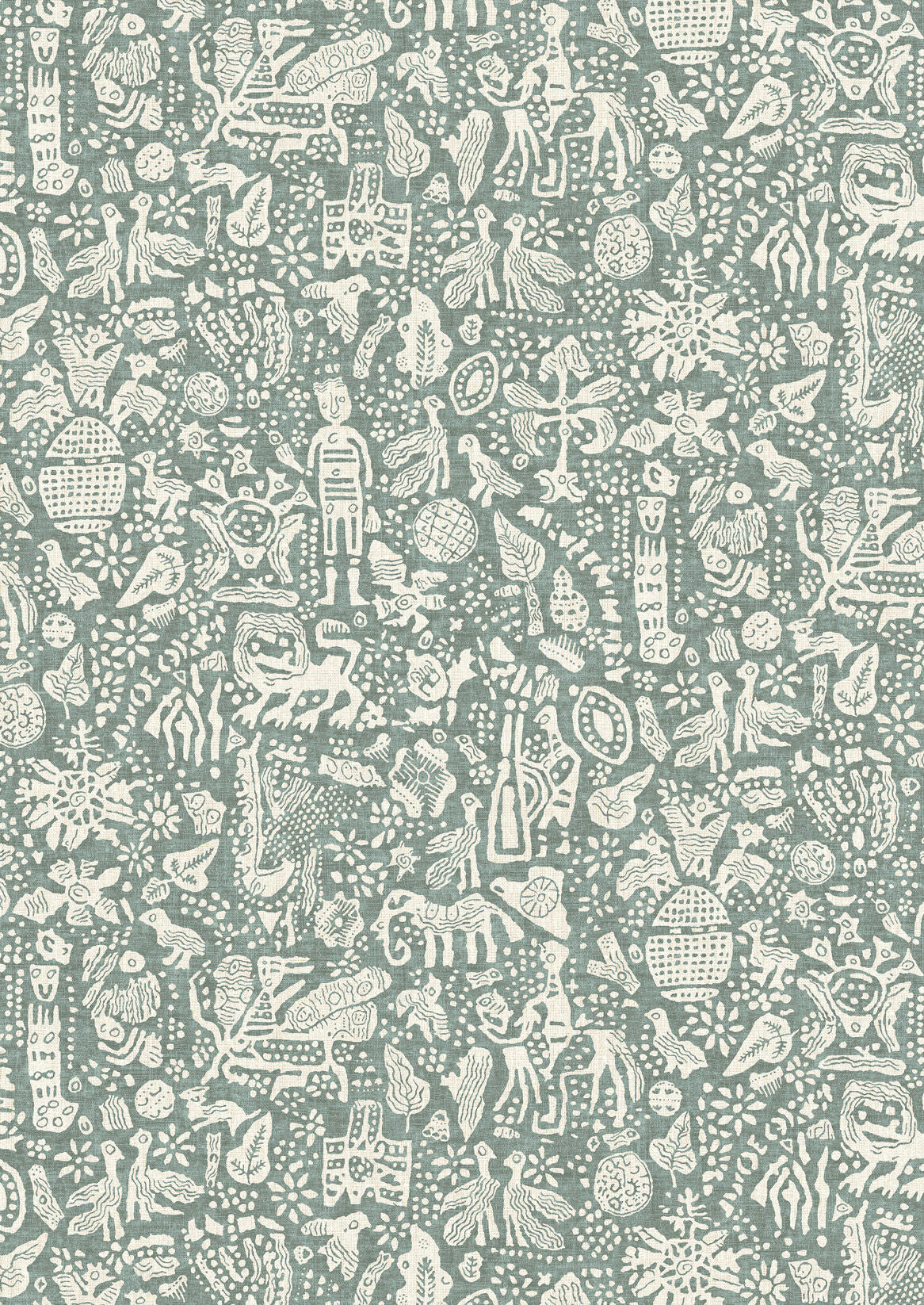 Minna Maze Wallpaper - Sage - Lewis & Wood