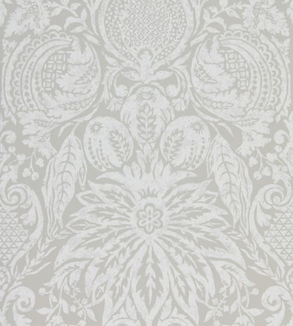 Mitford Damask Wallpaper - Platinum Grey - ZDAR312863 - Zoffany