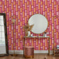Morse Wallpaper - Tangerine & Raspberry - Envy