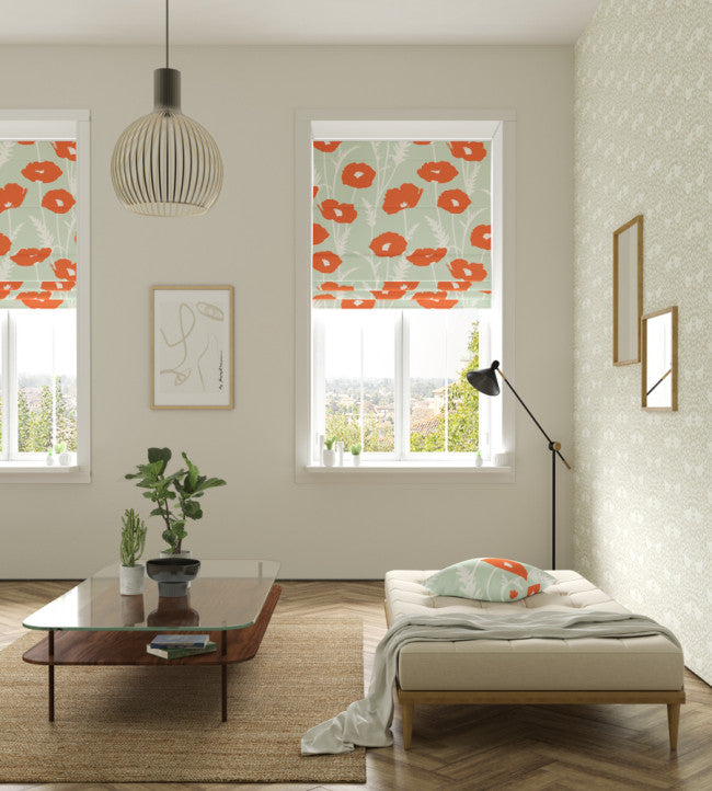 Poppy Pop Room Fabric - Sage / Poppy