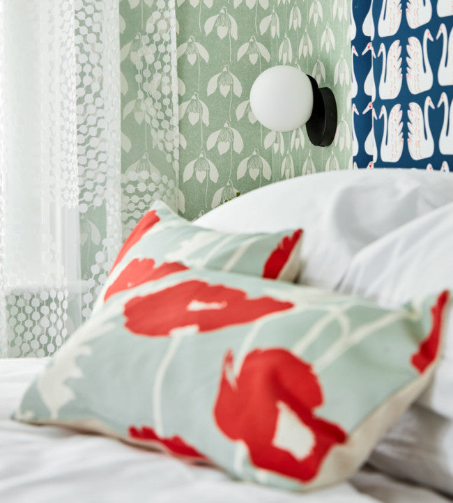 Poppy Pop Room Fabric - Sage / Poppy