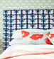 Swim Swam Swan Room Fabric - Denim