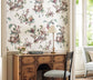 NCW4497-01 - Toile Chinoise Wallpaper - Teal/ Magenta - Nina Campbell