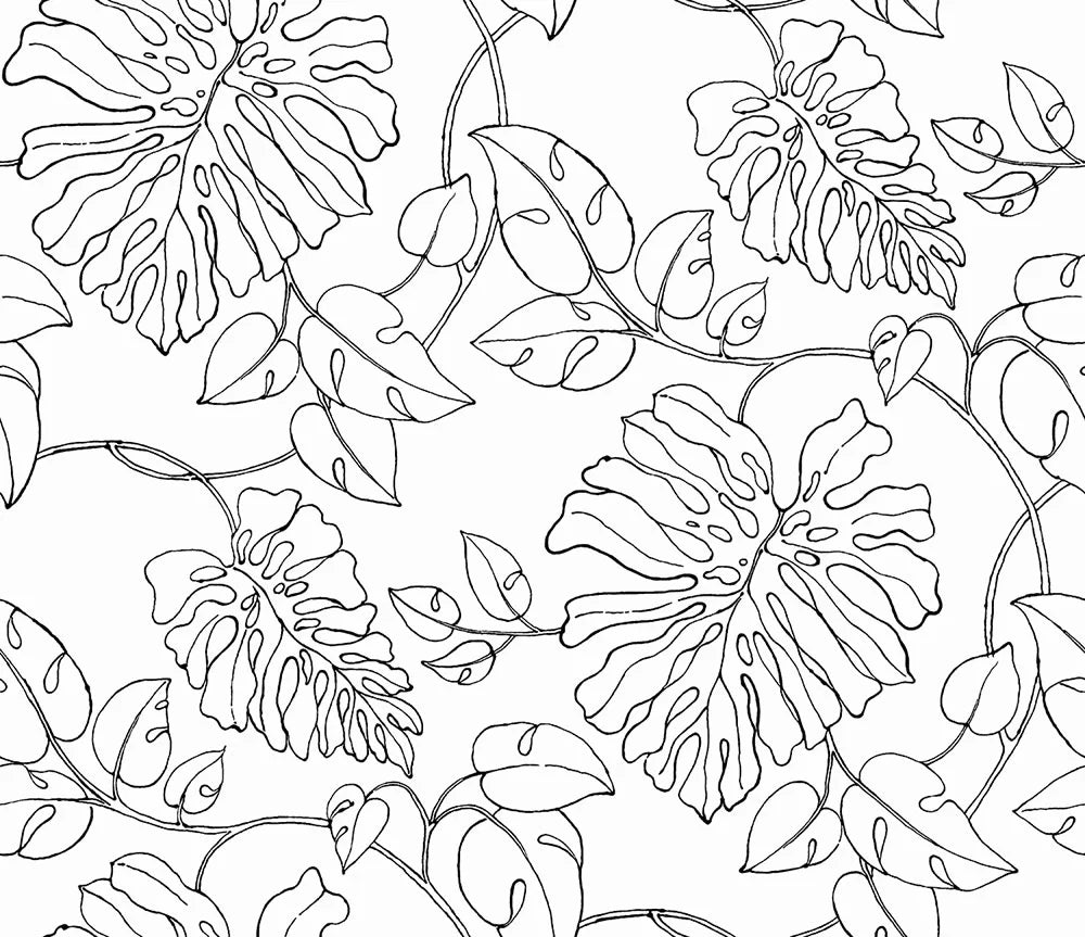Linear Leaf Peel & Stick Wallpaper