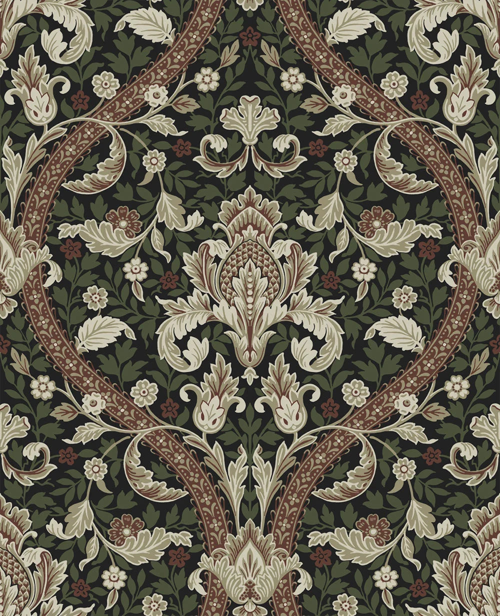Acanthus Ogee Peel & Stick Wallpaper