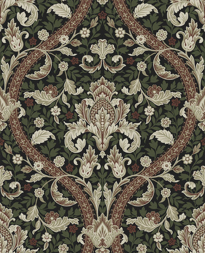 Acanthus Ogee Peel & Stick Wallpaper