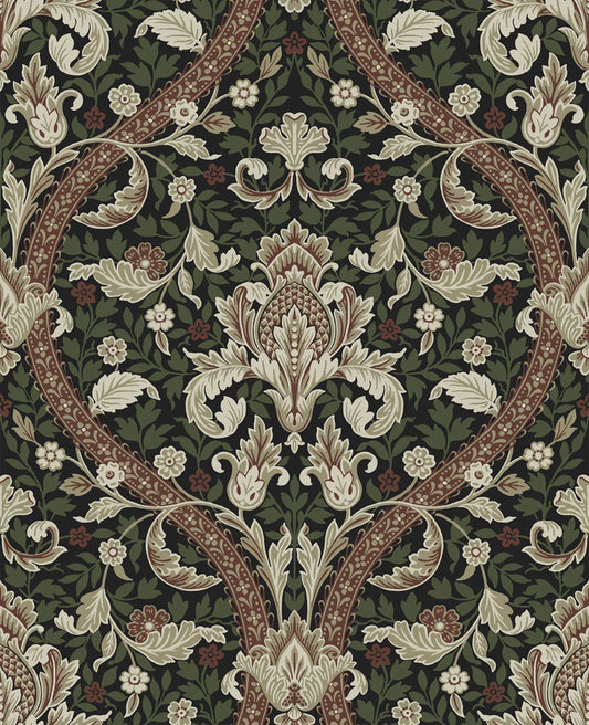 Acanthus Ogee Peel & Stick Wallpaper