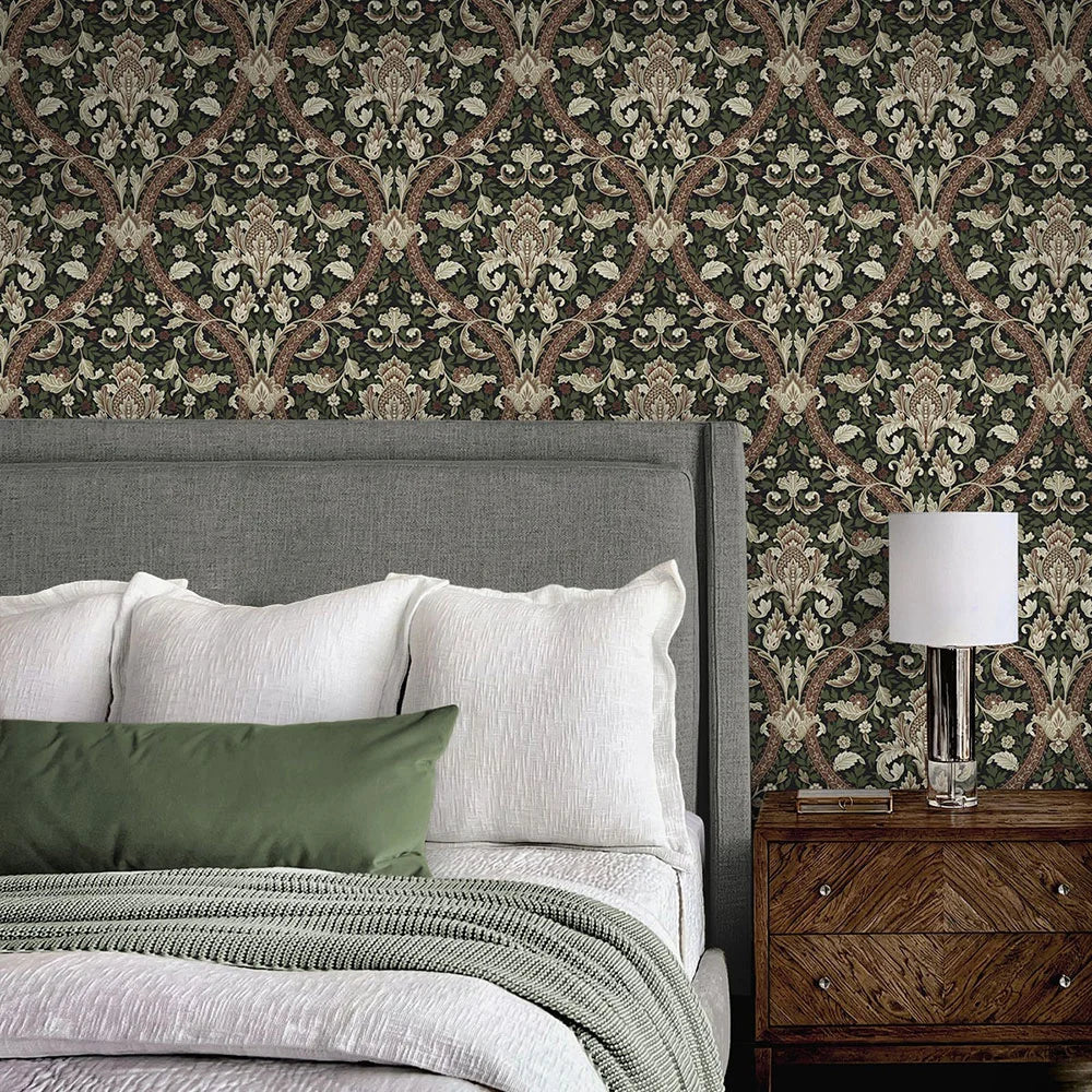 Acanthus Ogee Peel & Stick Wallpaper