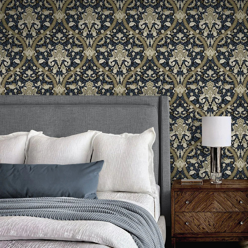 Acanthus Ogee Peel & Stick Wallpaper