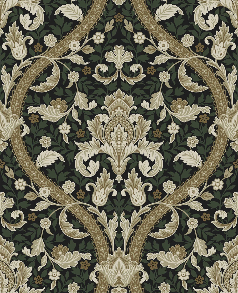 Acanthus Ogee Peel & Stick Wallpaper
