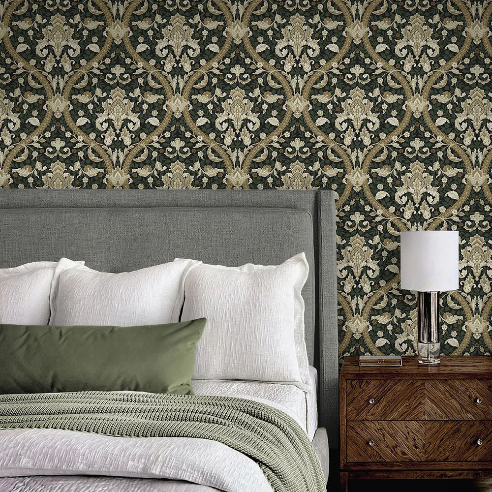 Acanthus Ogee Peel & Stick Wallpaper