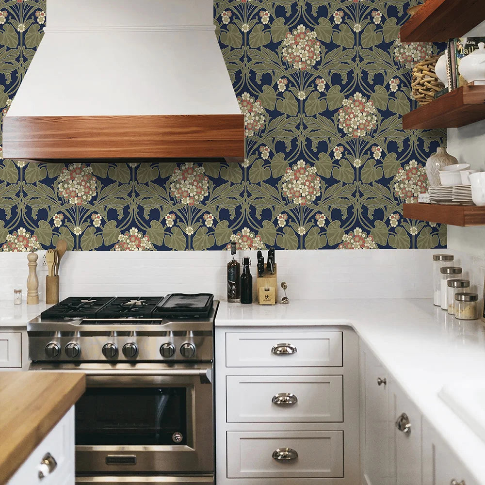 Hydrangea Floral Peel & Stick Wallpaper