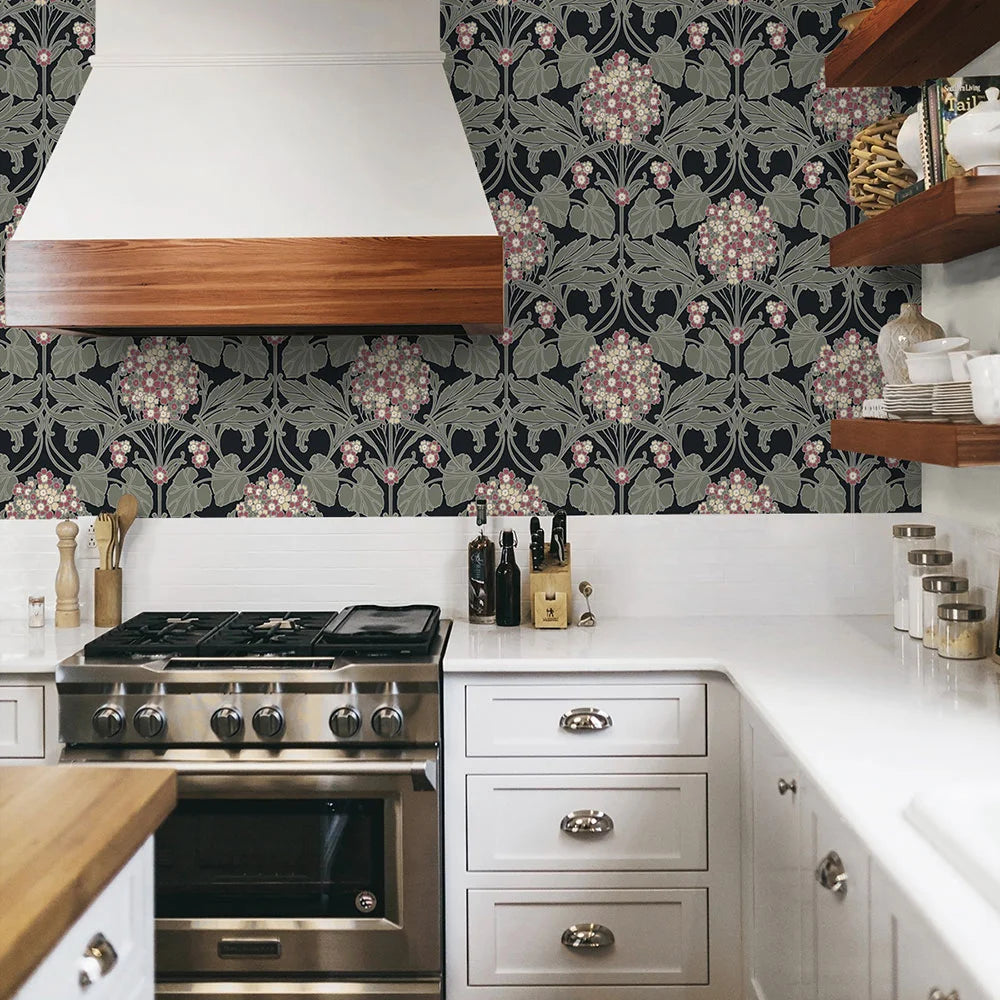Hydrangea Floral Peel & Stick Wallpaper