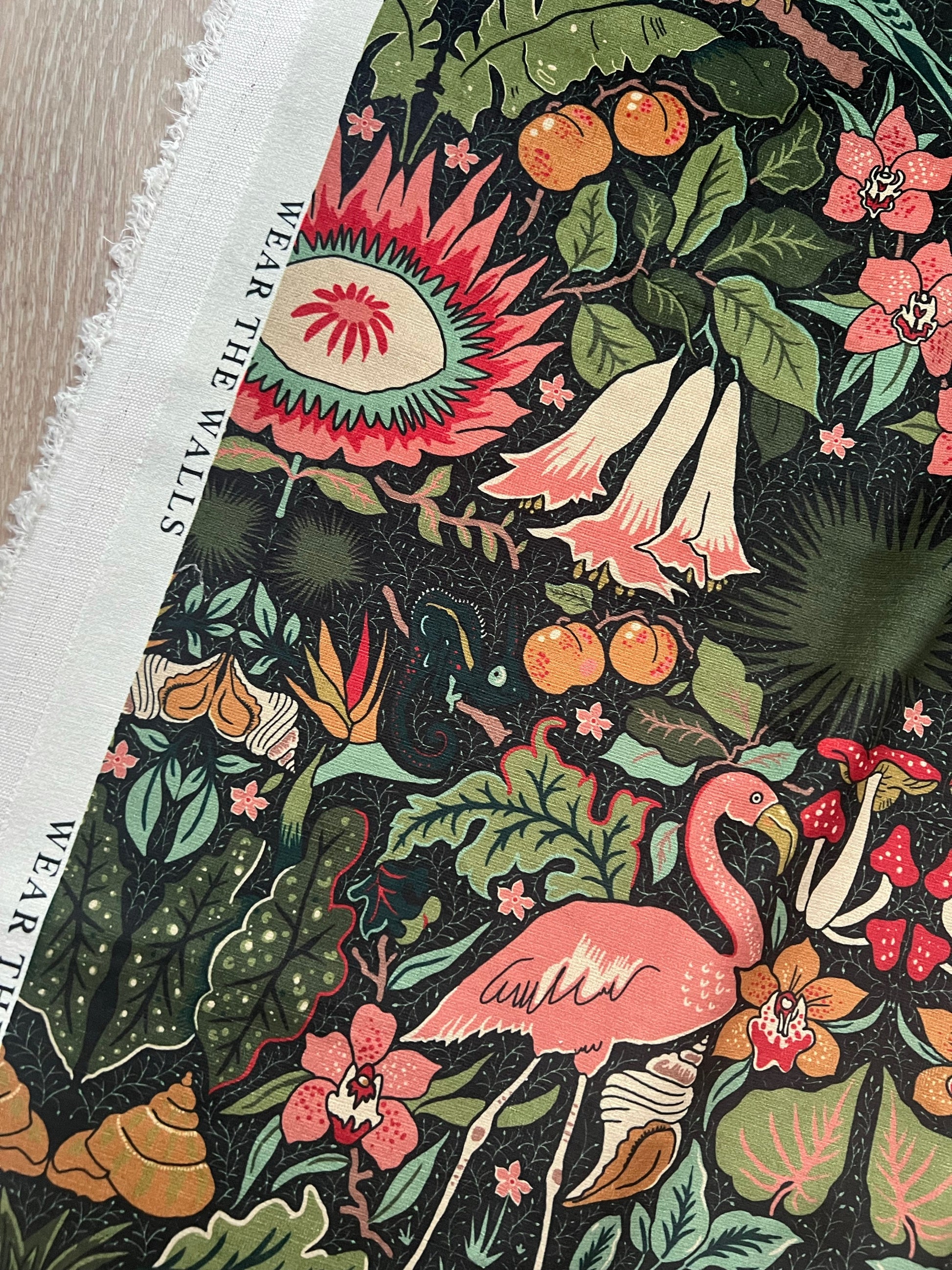 Oasis Fabric with Recycled Eco-Velvet - Green - Wear The Walls