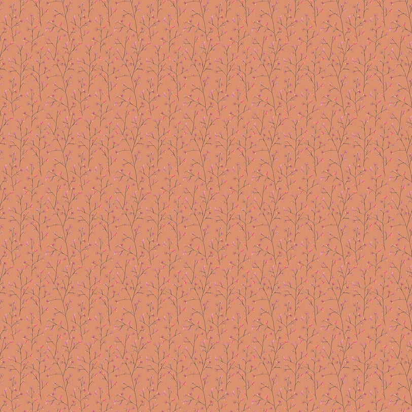 Ophelia Coral Linen Fabric