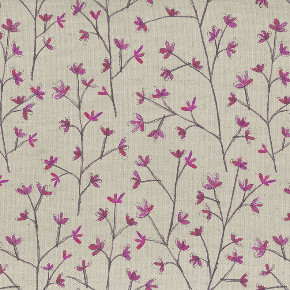 Ophelia Fuchsia Linen Fabric