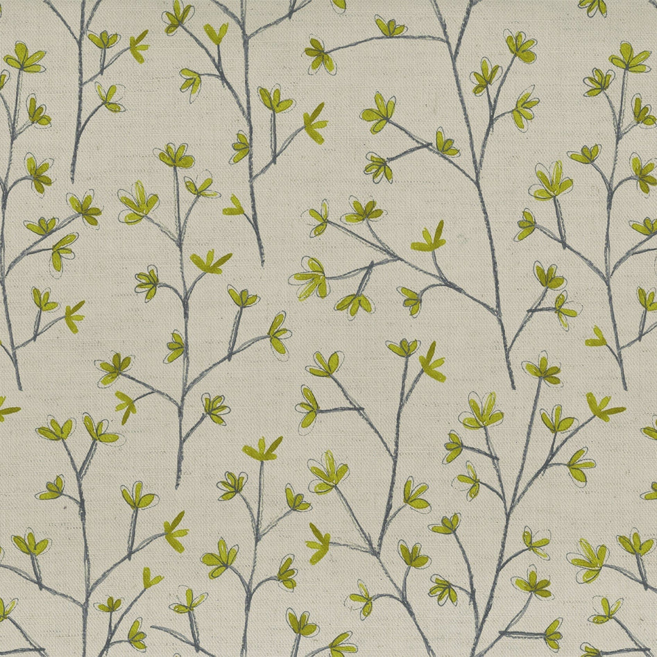 Ophelia Lime Linen Fabric