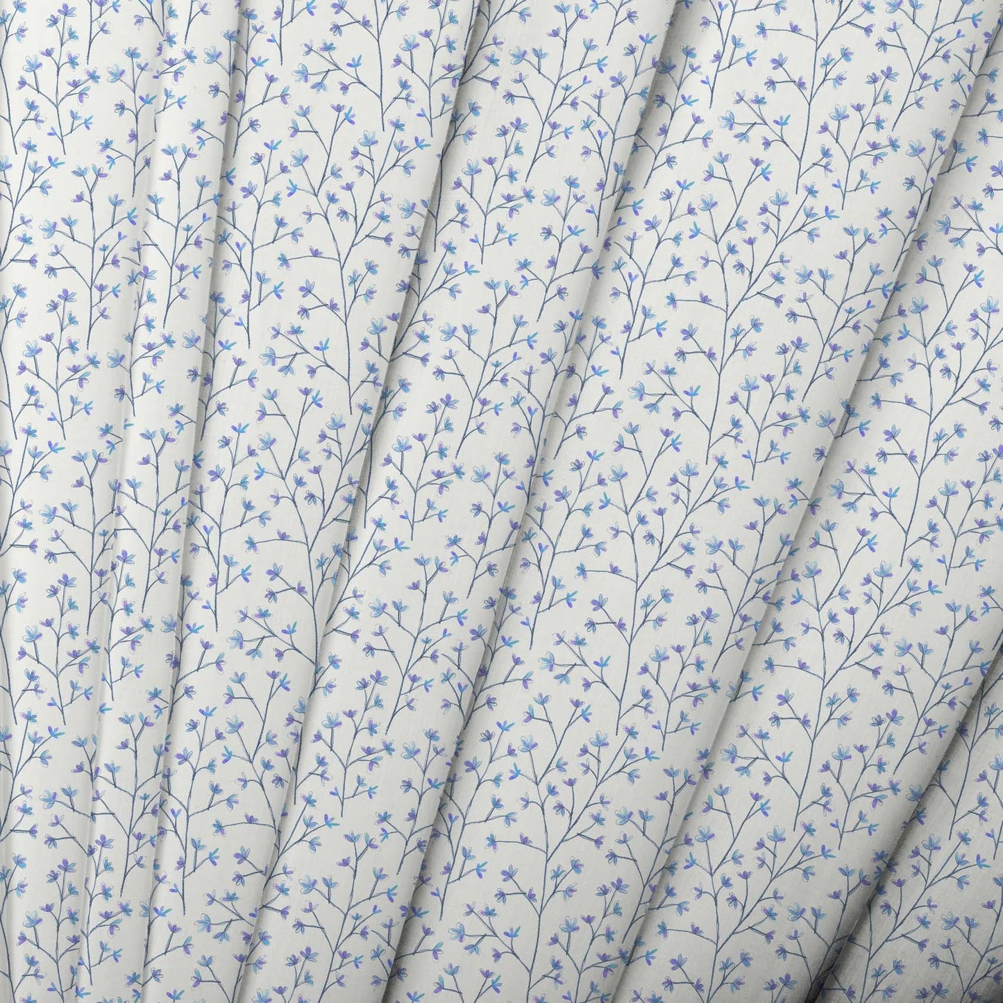 Ophelia Bluebell Linen Lomond Pima Lawn Cotton - Dress Fabric