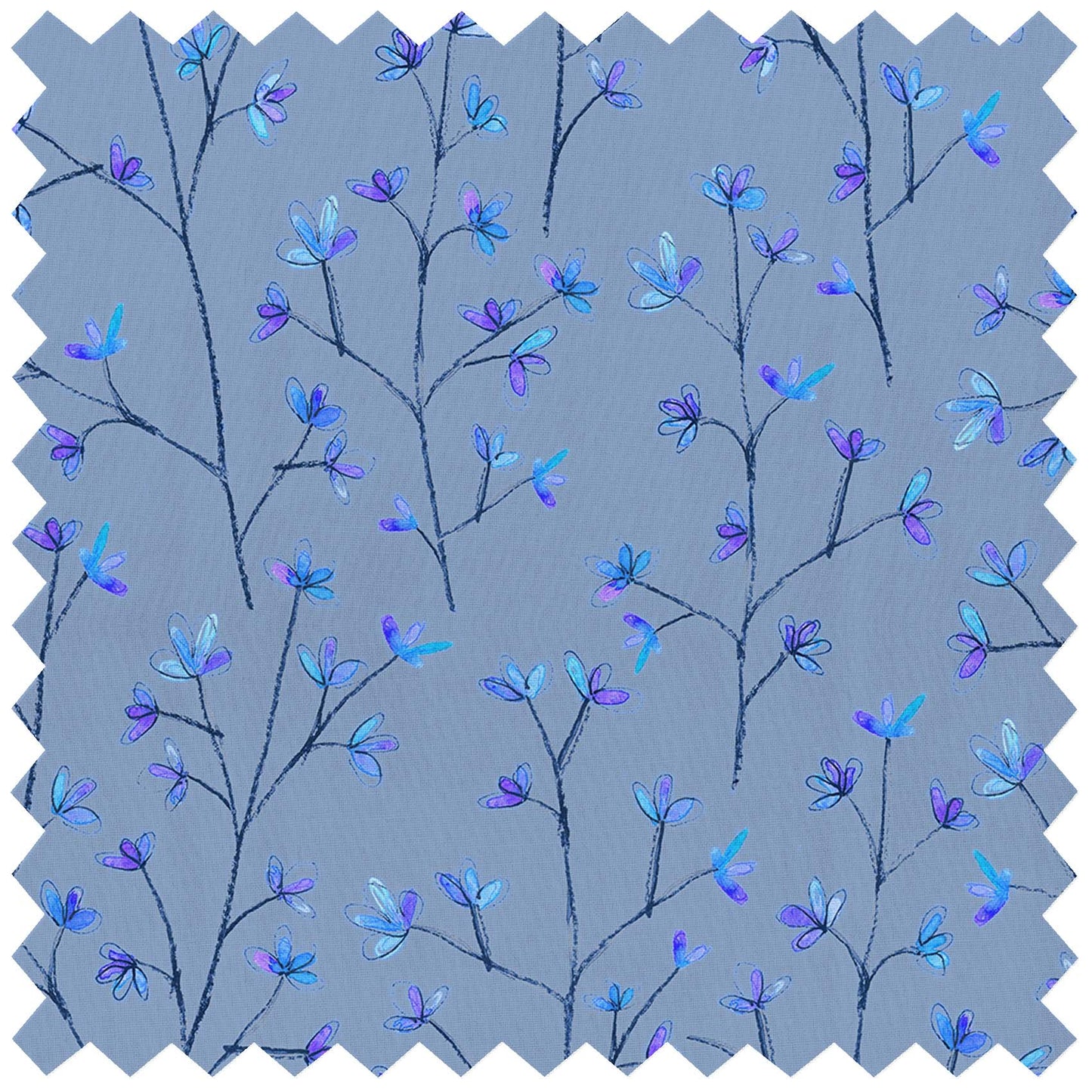 Ophelia Bluebell Lomond Pima Lawn Cotton - Dress Fabric