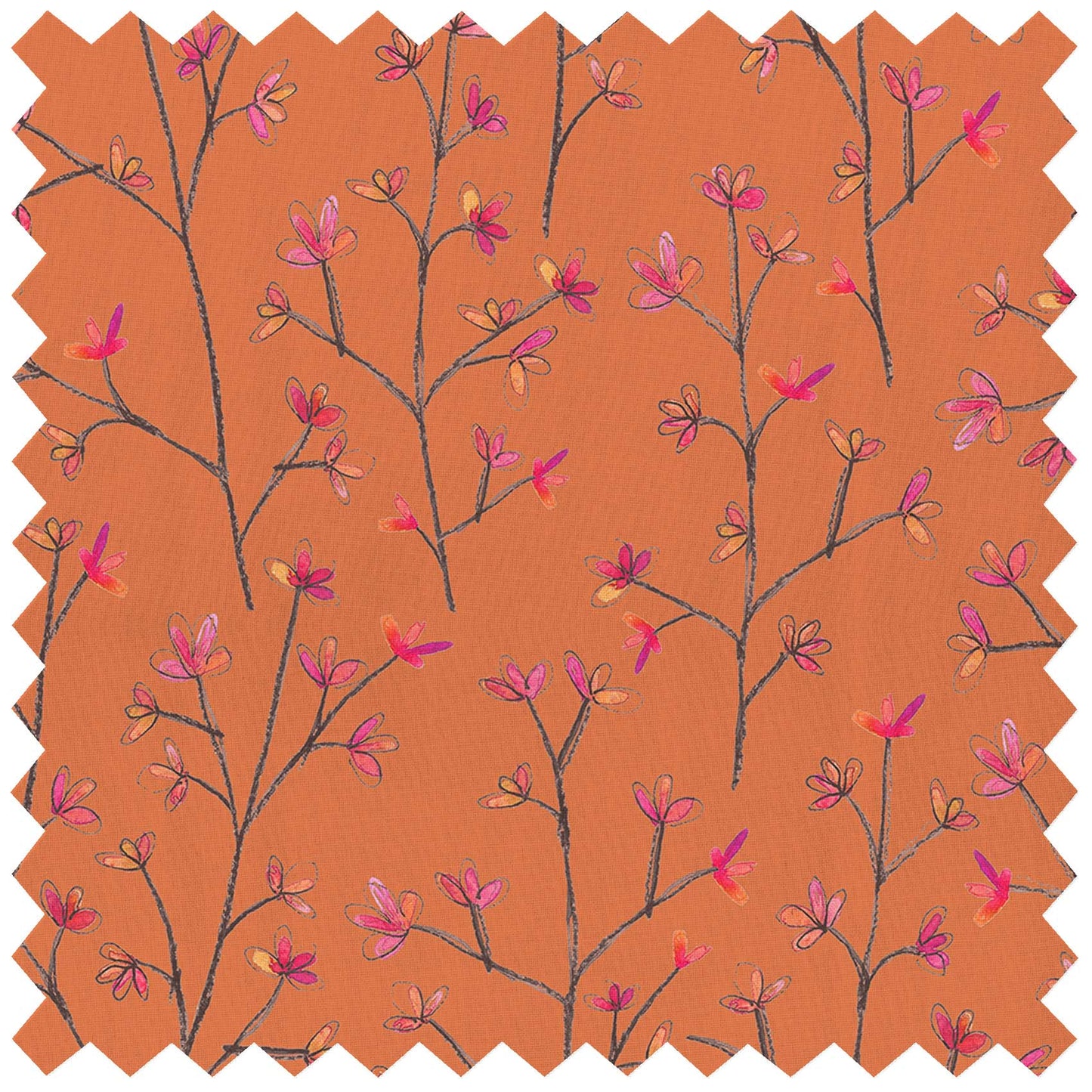 Ophelia Coral Linen Lomond Pima Lawn Cotton - Dress Fabric