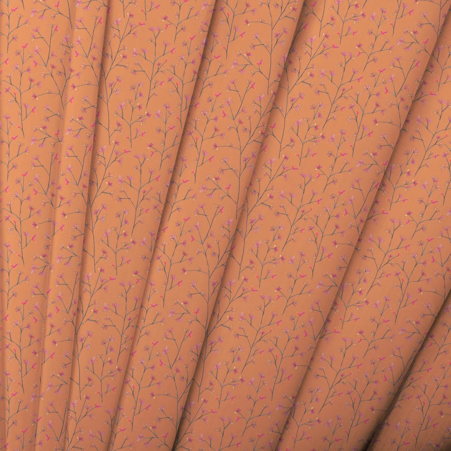 Ophelia Coral Linen Lomond Pima Lawn Cotton - Dress Fabric