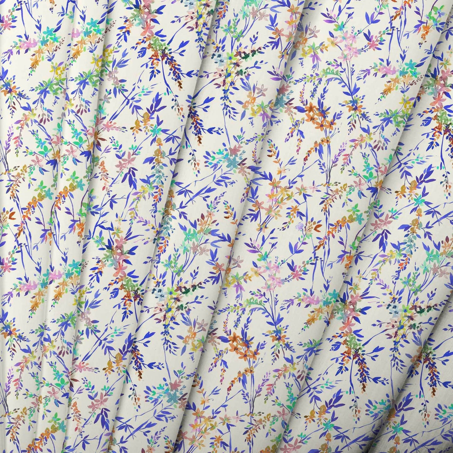 Orivietta Rainbow Ecru Lomond Pima Lawn Cotton - Dress Fabric