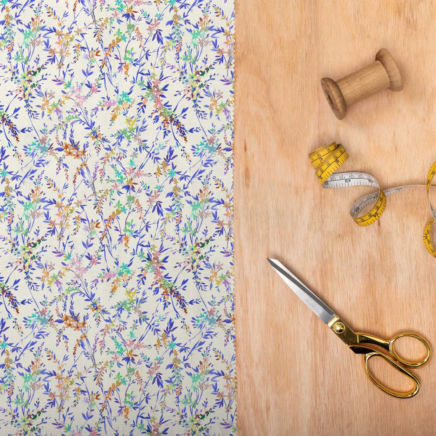 Orivietta Rainbow Ecru Lomond Pima Lawn Cotton - Dress Fabric