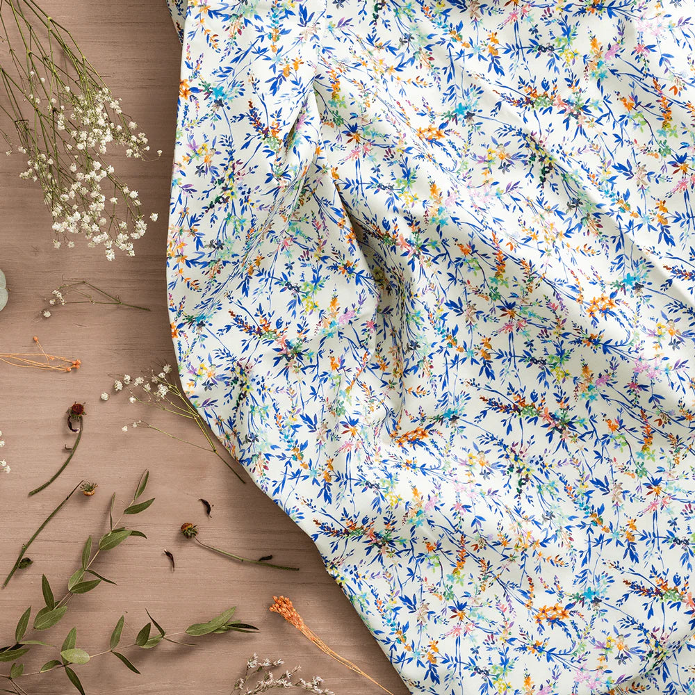 Orivietta Rainbow Ecru Lomond Pima Lawn Cotton - Dress Fabric