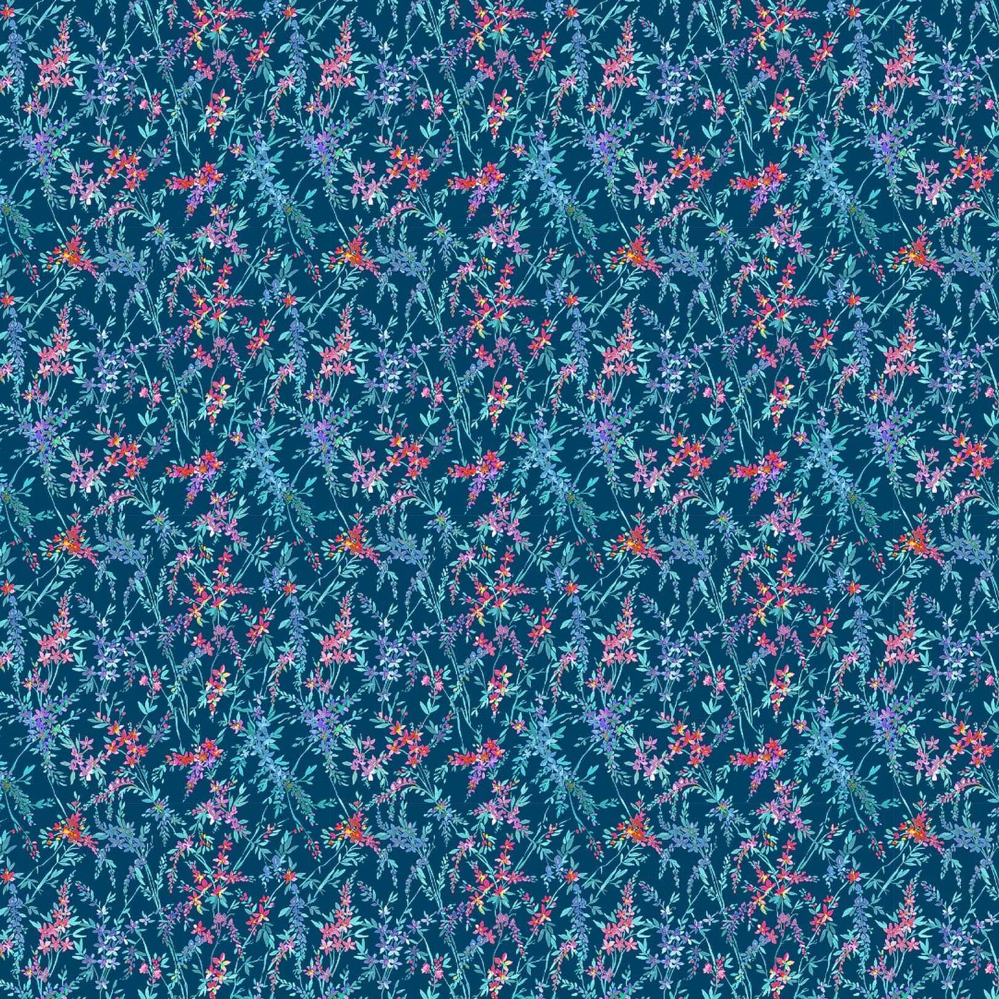 Orivietta Topaz Navy Lomond Pima Lawn Cotton - Dress Fabric