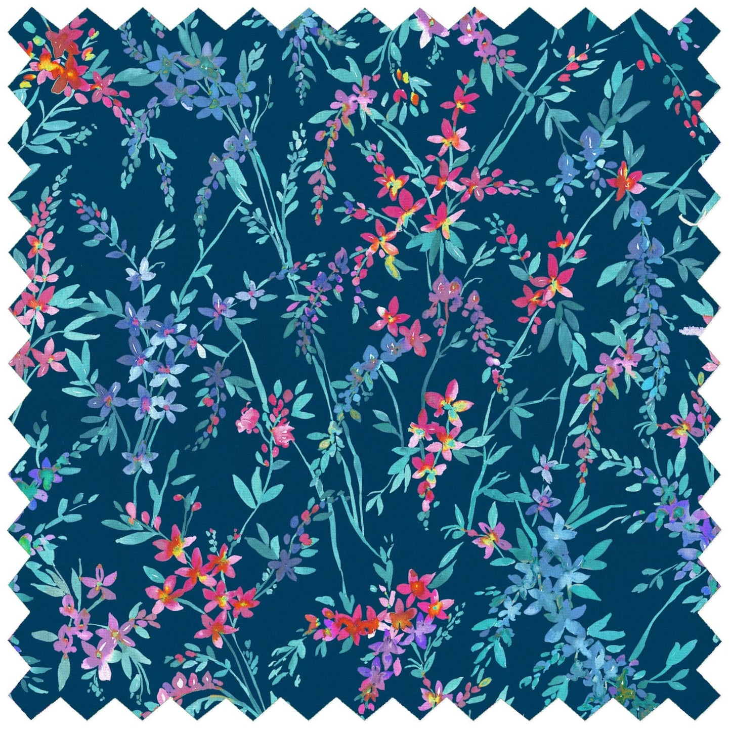 Orivietta Topaz Navy Lomond Pima Lawn Cotton - Dress Fabric