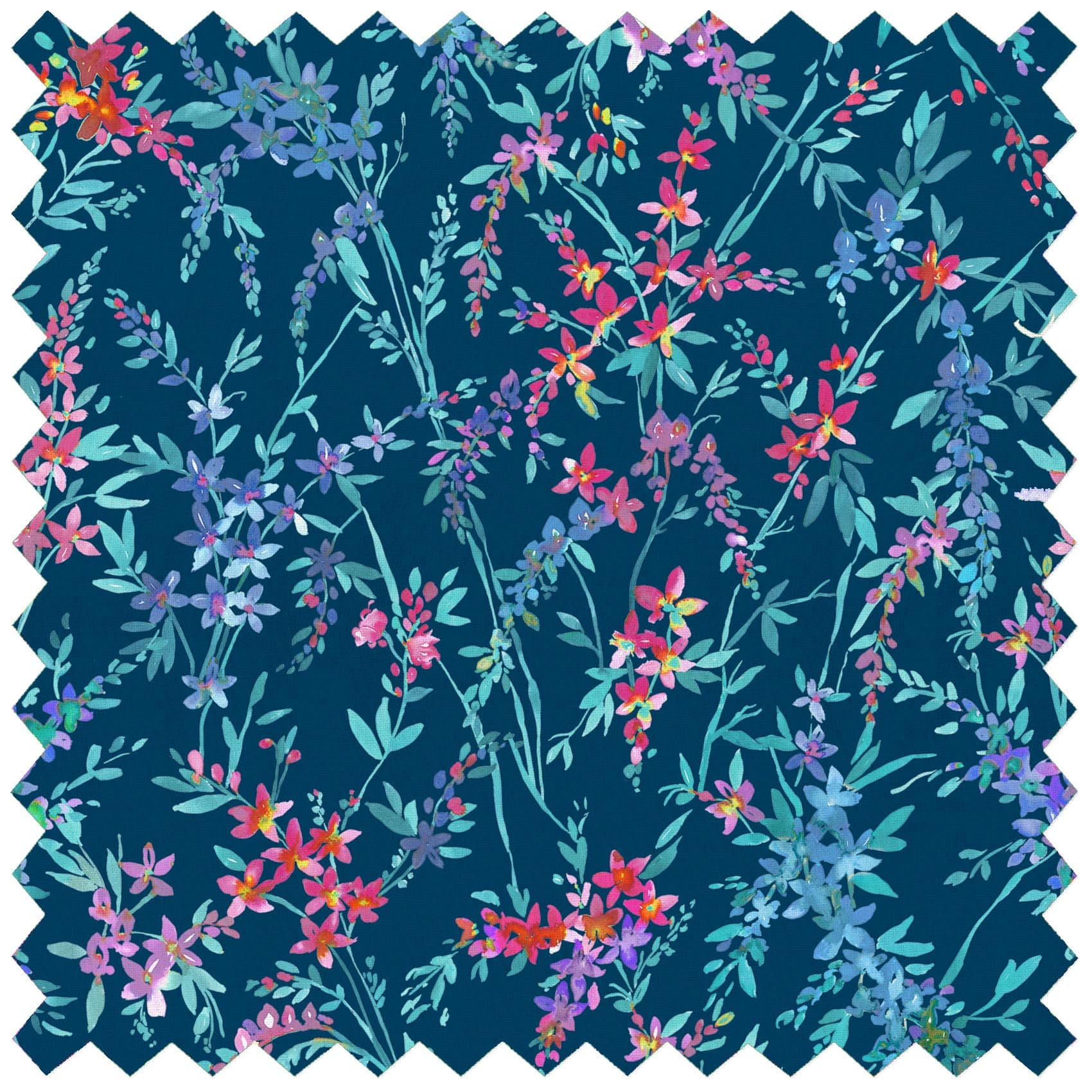 Orivietta Topaz Navy Lomond Pima Lawn Cotton - Dress Fabric