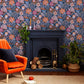 Oopsy Daisy Wallpaper - Blue Lilac Tangerine - Envy