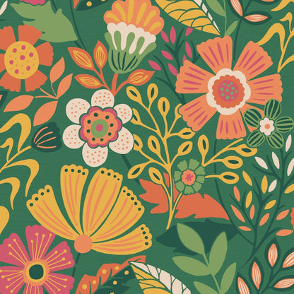 Oopsy Daisy Wallpaper - Forest Green - Envy