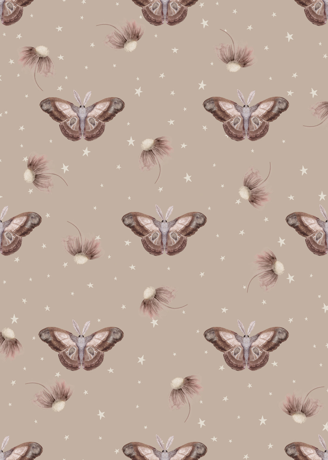 Ophelia’s Dream Nursery Wallpaper - Dusty Rose - Summer Gray
