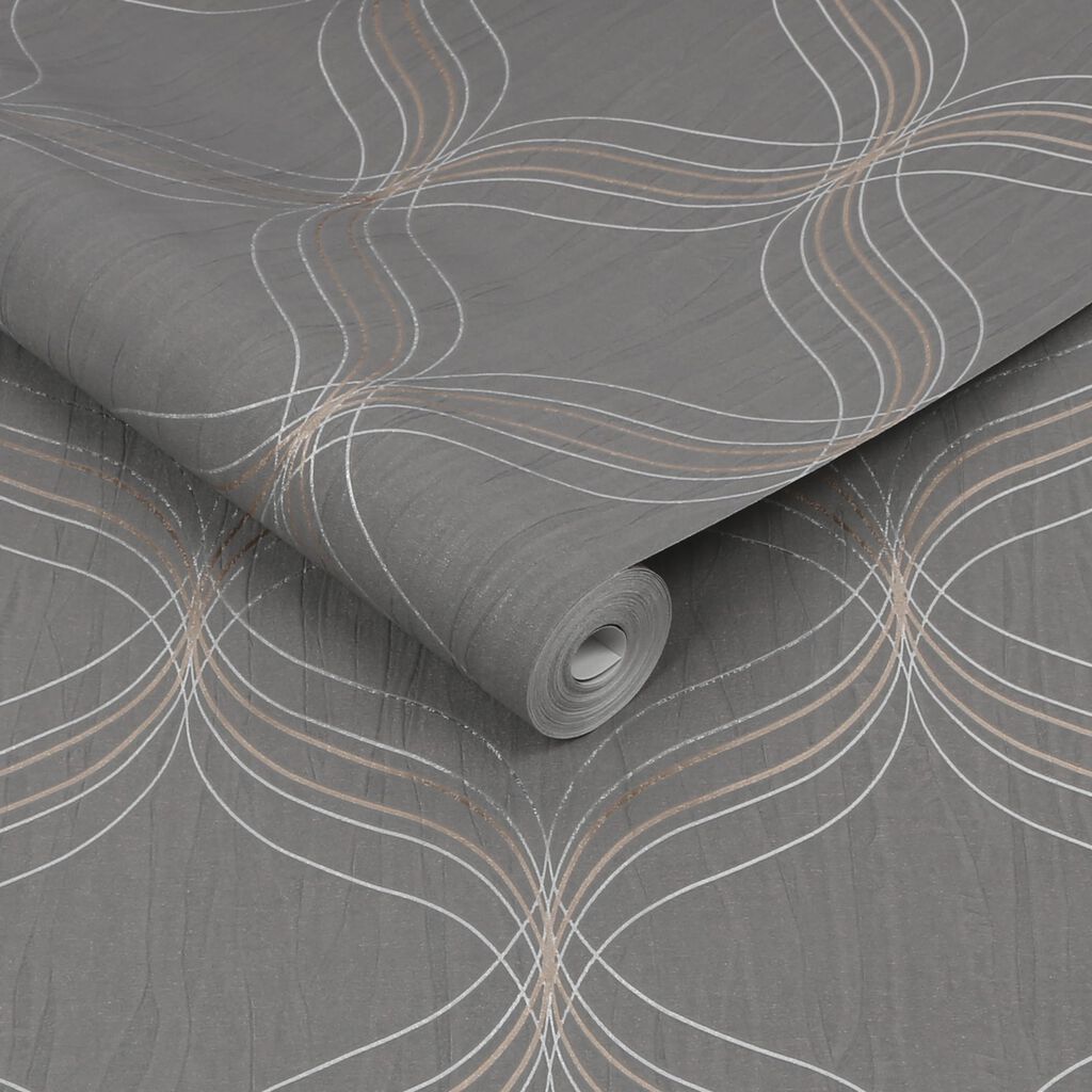 Optical Geo Wallpaper - Gray - Boutique Luxury