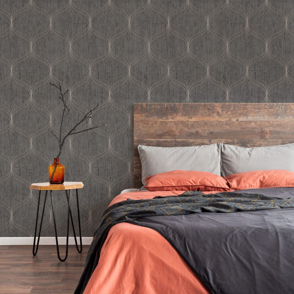 Optical Geo Wallpaper - Gray - Boutique Luxury