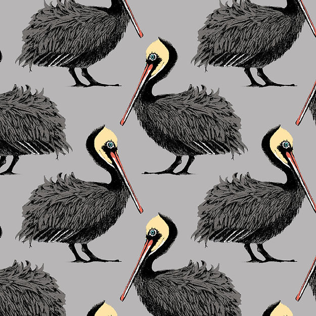 Pelican Wallpaper - Grey - Petronella Hall
