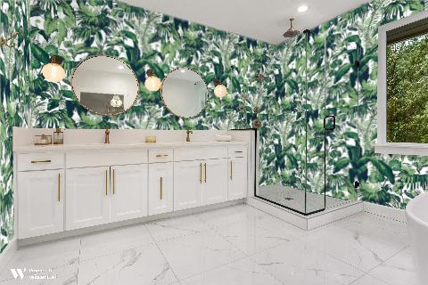 Feuillage Blanc Wallpaper - Brunschwig & Fils